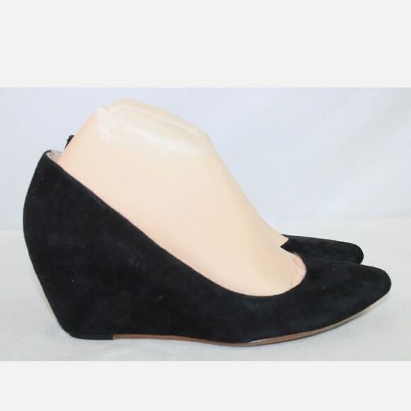 Kors Michael Kors Black Suede Leather Wedge Slip on 8.5M. - Picture 1 of 7